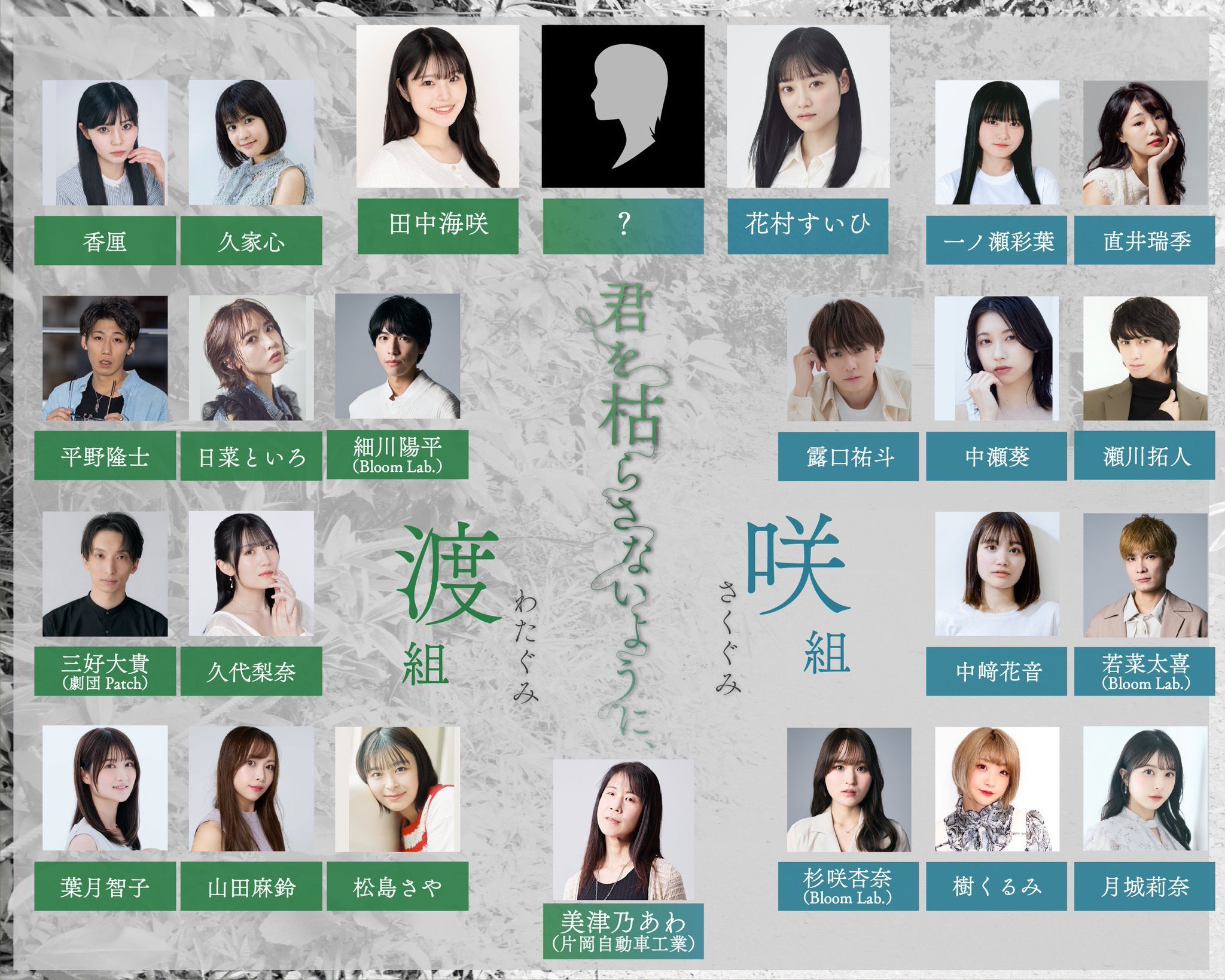 【舞台】2025年12/3(水)~12/7(日) 『君を枯らさないように、』出演決定！